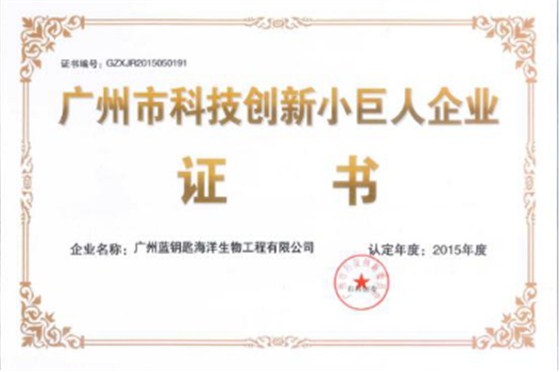 蓝钥匙“广州市科技创新小巨人企业”荣誉称号